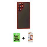 Marsilyan™- Galaxy S24 Ultra Kılıf Ahenk Çizgi Serisi - Siyah Autokit 5İn1 Fiber Polymer Nano Ekran Koruyucu + Raze Meta