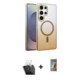 Marsilyan™- Galaxy S24 Ultra Kılıf Ahenk Doku Özel Seri - Siyah Autokit 5İn1 Fiber Hayalet Polymer Nano Ekran Koruyucu +