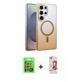 Marsilyan™- Galaxy S24 Ultra Kılıf Ahenk Doku Özel Seri - Siyah Autokit 5İn1 Fiber Polymer Nano Ekran Koruyucu + Raze Me