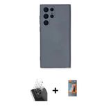 Marsilyan™- Galaxy S24 Ultra Kılıf Ahenk Serisi - Siyah Autokit 5İn1 Fiber Hayalet Polymer Nano Ekran Koruyucu + Kamera