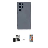 Marsilyan™- Galaxy S24 Ultra Kılıf Ahenk Serisi - Siyah Autokit 5İn1 Fiber Hayalet Polymer Nano Ekran Koruyucu + Pvd Met
