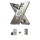 Marsilyan™- Galaxy S24 Ultra Kılıf Ahenk Yansıma Prime - Siyah Autokit 5İn1 Fiber Hayalet Polymer Nano Ekran Koruyucu +