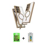 Marsilyan™- Galaxy S24 Ultra Kılıf Atlas Doku Koleksiyonu - Siyah Polymer Nano Ekran Koruyucu + Raze Metal Kamera Lens -