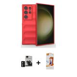 Marsilyan™- Galaxy S24 Ultra Kılıf Atlas Koleksiyonu - Siyah Autokit 5İn1 Fiber Polymer Nano Ekran Koruyucu + Pvd Metal