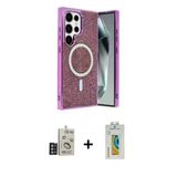Marsilyan™- Galaxy S24 Ultra Kılıf Eksen Çizgi - Siyah Polymer Nano Ekran Koruyucu + Bilvis Titan Kamera Lens - Dnmr