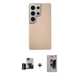 Marsilyan™- Galaxy S24 Ultra Kılıf Eksen Prime - Siyah Bilvis Hayalet Cam Ekran Koruyucu + Pvd Metal Kamera Lens - Sh