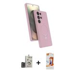 Marsilyan™- Galaxy S24 Ultra Kılıf İz Işık Koleksiyonu - Siyah Autokit 5İn1 Fiber Polymer Nano Ekran Koruyucu + Bilvis T