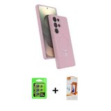 Marsilyan™- Galaxy S24 Ultra Kılıf İz Işık Koleksiyonu - Siyah Autokit 5İn1 Fiber Polymer Nano Ekran Koruyucu + Raze Met