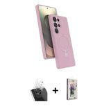 Marsilyan™- Galaxy S24 Ultra Kılıf İz Işık Koleksiyonu - Siyah Bilvis 3D Cam Ekran Koruyucu + Kamera Lens Koruma Cam - S