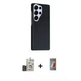 Marsilyan™- Galaxy S24 Ultra Kılıf Kozmos Klasik Prime - Siyah Autokit 5İn1 Fiber Hayalet Polymer Nano Ekran Koruyucu +