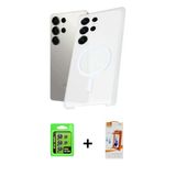 Marsilyan™- Galaxy S24 Ultra Kılıf Kutup Minimal - Siyah Autokit 5İn1 Fiber Polymer Nano Ekran Koruyucu + Raze Metal Kam