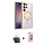 Marsilyan™- Galaxy S24 Ultra Kılıf Nova Işık Özel Seri - Siyah Autokit 5İn1 Fiber Polymer Nano Ekran Koruyucu + Kamera L