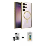 Marsilyan™- Galaxy S24 Ultra Kılıf Nova Işık Özel Seri - Siyah Polymer Nano Ekran Koruyucu + Pvd Metal Kamera Lens - Pe