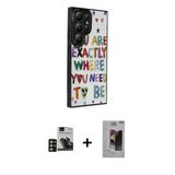 Marsilyan™- Galaxy S24 Ultra Kılıf Odak Klasik Serisi - Siyah Bilvis Hayalet Cam Ekran Koruyucu + Pvd Metal Kamera Lens