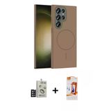 Marsilyan™- Galaxy S24 Ultra Kılıf Siluet Doku Özel Seri - Siyah Autokit 5İn1 Fiber Polymer Nano Ekran Koruyucu + Bilvis