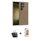Marsilyan™- Galaxy S24 Ultra Kılıf Siluet Doku Özel Seri - Siyah Autokit 5İn1 Fiber Polymer Nano Ekran Koruyucu + Kamera