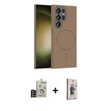 Marsilyan™- Galaxy S24 Ultra Kılıf Siluet Doku Özel Seri - Siyah Bilvis 3D Cam Ekran Koruyucu + Bilvis Titan Kamera Lens