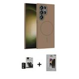 Marsilyan™- Galaxy S24 Ultra Kılıf Siluet Doku Özel Seri - Siyah Bilvis Hayalet Cam Ekran Koruyucu + Pvd Metal Kamera Le