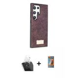 Marsilyan™- Galaxy S24 Ultra Kılıf Vadi Klasik Serisi - Siyah Autokit 5İn1 Fiber Hayalet Polymer Nano Ekran Koruyucu + K