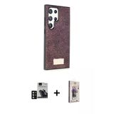 Marsilyan™- Galaxy S24 Ultra Kılıf Vadi Klasik Serisi - Siyah Bilvis 3D Cam Ekran Koruyucu + Pvd Metal Kamera Lens - Dnm