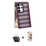 Marsilyan™- Galaxy S24 Ultra Kılıf Yadigar Doku Özel Seri - Siyah Autokit 5İn1 Fiber Polymer Nano Ekran Koruyucu + Kamer