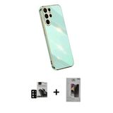 Marsilyan™- Galaxy S24 Ultra Kılıf Yankı Serisi - Siyah Bilvis Hayalet Cam Ekran Koruyucu + Pvd Metal Kamera Lens - Sh