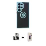 Marsilyan™- Galaxy S24 Ultra Kılıf Yörünge Çizgi - Siyah Bilvis 3D Cam Ekran Koruyucu + Pvd Metal Kamera Lens - Sh