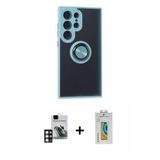 Marsilyan™- Galaxy S24 Ultra Kılıf Yörünge Çizgi - Siyah Polymer Nano Ekran Koruyucu + Pvd Metal Kamera Lens - Pe