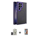 Marsilyan™- Galaxy S24 Ultra Kılıf Yörünge Klasik - Siyah Autokit 5İn1 Fiber Hayalet Polymer Nano Ekran Koruyucu + Bilvi