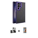 Marsilyan™- Galaxy S24 Ultra Kılıf Yörünge Klasik - Siyah Autokit 5İn1 Fiber Hayalet Polymer Nano Ekran Koruyucu + Pvd M