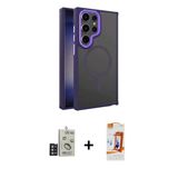 Marsilyan™- Galaxy S24 Ultra Kılıf Yörünge Klasik - Siyah Autokit 5İn1 Fiber Polymer Nano Ekran Koruyucu + Bilvis Titan