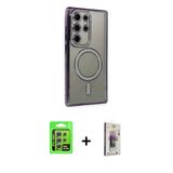 Marsilyan™- Galaxy S24 Ultra Kılıf Zirve Doku Prime - Siyah Bilvis 3D Cam Ekran Koruyucu + Raze Metal Kamera Lens - Gs