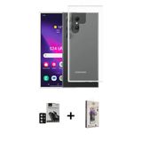 Marsilyan™- Galaxy S24 Ultra Kılıf Zirve Doku - Siyah Bilvis 3D Cam Ekran Koruyucu + Pvd Metal Kamera Lens - Dnmr