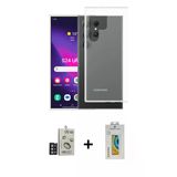 Marsilyan™- Galaxy S24 Ultra Kılıf Zirve Doku - Siyah Polymer Nano Ekran Koruyucu + Bilvis Titan Kamera Lens - Dnmr