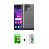 Marsilyan™- Galaxy S24 Ultra Kılıf Zirve Doku - Siyah Polymer Nano Ekran Koruyucu + Raze Metal Kamera Lens - Gı