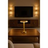 Marsilyan™- Gold Mantar Masa Lambası 3 Renk Modlu Kablosuz Şarjlı Dekoratif Metal LED Abajur - Renkli - standart