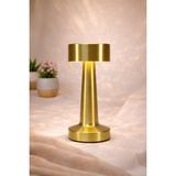 Marsilyan™- Gold Metal Dokunmatik Şarjlı Masa Lambası 3 Işık Parlaklık Ayarlı Gece Abajuru LED - Renkli - standart