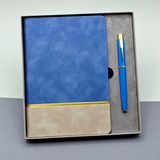 Marsilyan Gold Şeritli Mavi Defter ve Kalem Seti - Renkli - 1