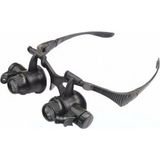 Marsilyan Gözlük Modeli 10X 15X 20X 25X Lens 2 LED Işıklı Büyüteç 9892G