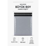Marsilyan Gri Cepsiz Büyük Boy Kargo Poşeti 35X45+5 cm 100 Adet