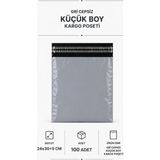 Marsilyan Gri Cepsiz Küçük Boy Kargo Poşeti 24X30+5 cm 100 Adet
