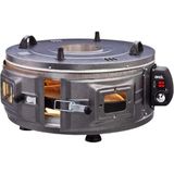 Marsilyan Gross Yuvarlak Davul Fırın Standart Ayarlanabilir Termostat = 50°C-320°C 1300W - 53CM Alüminyum Tepsi Ön - Üst Gözetleme Camı (4887) - Çok Renkli