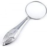 Marsilyan Gümüş Renkli 5x - 45 mm Zarif Işlemeli Özel Tasarlanmış Büyüteç MG18155-8 - standart