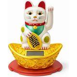 Marsilyan™- Güneş Enerjili Sallanan Şans Kedisi - Maneki Neko ALK4522 - Renkli - 1