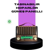 Marsilyan Güneş Enerjili Taşınabilir Radyo ve Bluetooth Hoparlör Çok Fonksiyonlu - Renkli