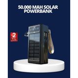 Marsilyan Güneş Panelli Powerbank LED Işıklı Taşınabilir Şarj Cihazı - Çok Renkli