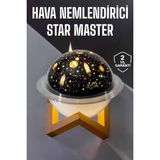 Marsilyan Hava Nemlendirici Projeksiyon Görünümlü USB Bağlantılı Aromaterapi - Ahşap - 1