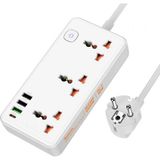 Marsilyan Hoco AC8A 2500W 3 Priz + 3 USB + 30W Type-C Multifonksiyonel Priz Çoğaltıcı Şarj Aleti - Beyaz - standart