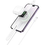 Marsilyan Hoco CW50 15W Airpods + Apple Watch+Iphone 3in1 Kablosuz Manyetik Hızlı Şarj Aleti - Siyah - standart