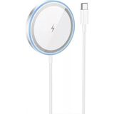 Marsilyan Hoco CW53 15W Magsafe Kablosuz Wireless Stand Hızlı Şarj Cihazı - Gümüş - standart